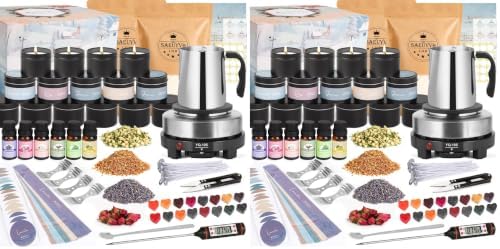 SAEUYVB Candle Making Kit with Wax Melter, Candle Making Kit for Adults - DIY Starter Soy Candle Making Kit/Supplies-Perfect as Home Decoration (Pack of 2) by SAEUYVB