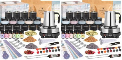SAEUYVB Candle Making Kit with Wax Melter, Candle Making Kit for Adults - DIY Starter Soy Candle Making Kit/Supplies-Perfect as Home Decoration (Pack of 2) by SAEUYVB