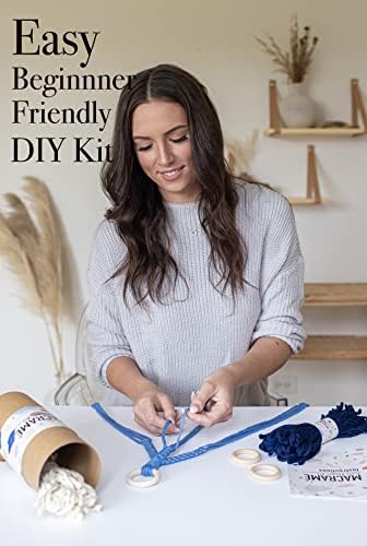 Aesthetic Creative Macrame Kit, Makes 3 DIY Plant Hangers for Teens & Adult Beginners, Craft Supplies for Boho Art Project-3 Custom Color Macrame Cord, Wooden Rings & Instructions - Image 2