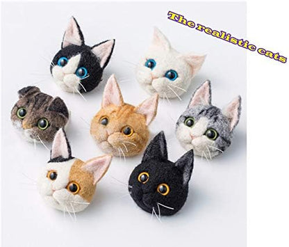 T.F GHG DIY Wool Needle Felting Kit with Basic Needle Felting Tools,Video Tutorial,Easy for Beginners,Felted Cat Kitten Brooch,Animal(Calico Cat) - Image 2
