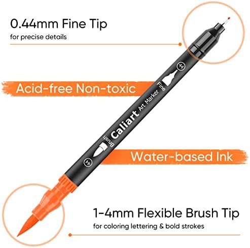 Caliart 72 Colors Double Tip Brush Pen Art Markers for Adult Coloring Books - Image 3