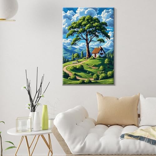 ATDMS Landscape Paint by Numbers Kit for Adults with Frame, 8x12 Inch - Image 6