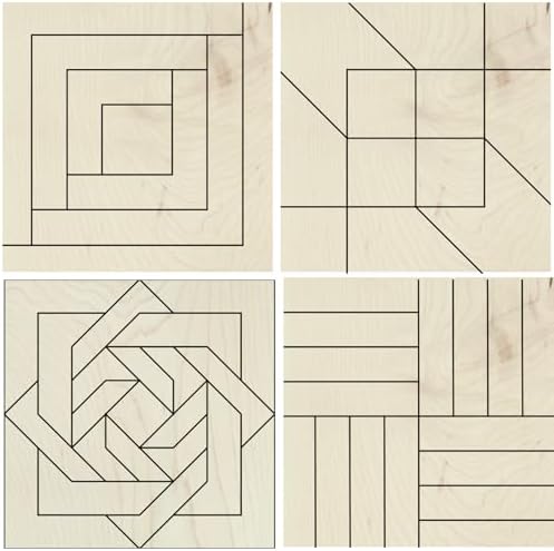 9" Barn Quilt Kit Set 4 | Log Cabin, Road to OK, Slip Knot, Rail Fence by AVTRBoutique