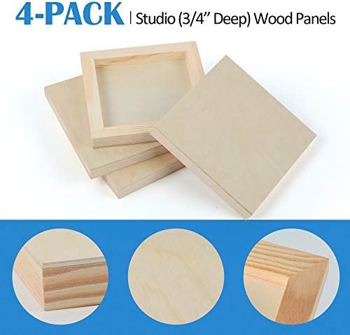 Falling in Art 4 Pack 6x6’’ Unfinished Birch Wood Panels Kit for Painting - Image 5