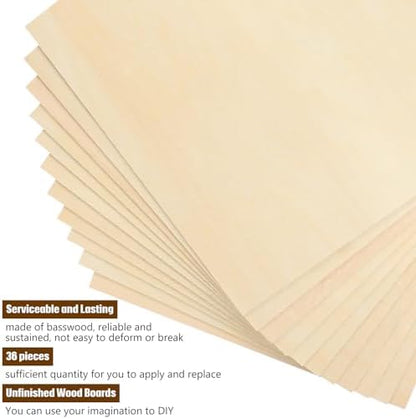 Riakrum Basswood Sheets Plywood Board Unfinished Wood Boards for Crafts for DIY Laser Projects Architectural Mini House Building Hobby Model Making(16 x 16 x 1/16 Inch,1) - Image 5