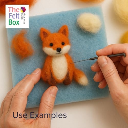 The Felt Box Needle Felting Wool – Orange & Yellow Shade Pack, 100g Carded Batts, Short Coarse Fiber for DIY Crafts, Dolls & Animals - Image 6