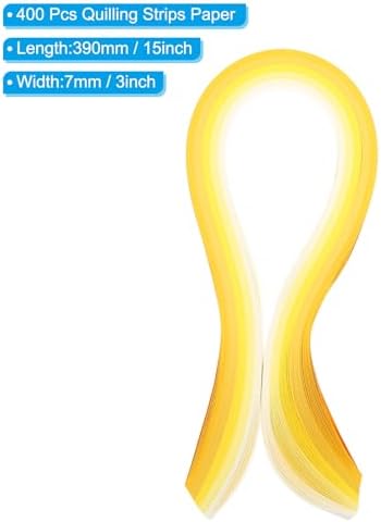 PATIKIL 390 x 7mm Rainbow Quilling Strips Paper,400 Pcs Origami Paper Quilling Strip for Art DIY Hand Craft Christmas, Gradient Light Yellow - Image 2
