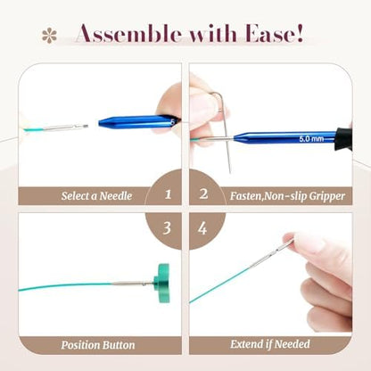 Yarniss 18 Pairs Circular Knitting Needles with Swivel Cable, US Sizes 0-15 - Image 4
