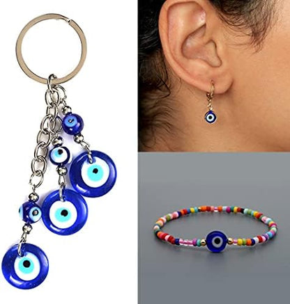 200pcs 8mm Evil Eye Beads Royal Blue Resin Lampwork Evil Eye Beads with Elastic Rope for DIY Crafts Making Accessories(Royal Blue) - Image 7
