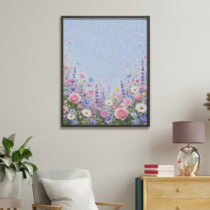 Bozfoxa Paint by Numbers Kit for Adults Beginner Blue Rose Meadow - Image 4