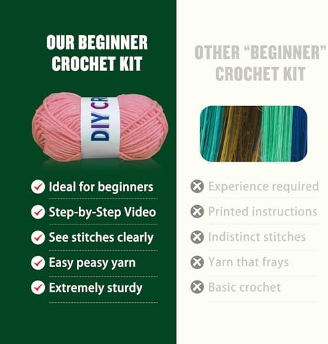 YOKISS 8Pcs Beginner Crochet Starter Kit, Creative Birthday Gifts for Adults & Kids, Popular DIY Patterns, 40% Extra Yarn Crochet Animals Kits with Step-by-Step Video Tutorials - Image 5