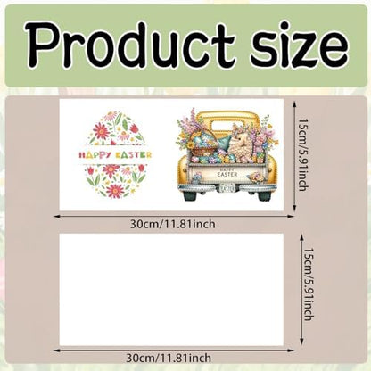 6Pcs Easter Greeting Card DIY Diamond Art Painting Greeting Cards Special Shaped Diamond Blessing Folding Card Kit Arts Crafts for Holiday Festival-Easter Truck - Image 4