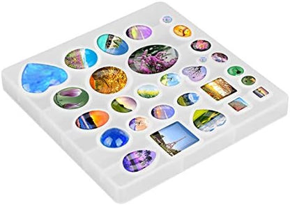 31Pcs Resin Molds Jewelry Making Kit Pendant Trays with Silicone Molds - Image 4