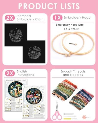 TINDTOP 2 Pack Embroidery Kit for Adult, Embroidery DIY Starter Kit - Image 2