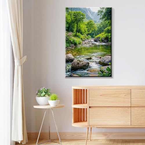 JOOZ Landscape Paint by Number Kit for Adults Beginner with Easel Mountain Adult Paint by Number Kits on Canvas with Frame Forest DIY Oil Painting Kits for Gift Home Wall Decor 7.87x11.81 Inch - Image 5