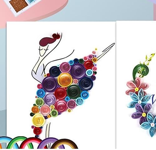 Obetuens 14Pcs Paper Quilling Kit for Beginners Adults DIY Paper Filigree Art Kit with Tools Manual for Kids, Teens, Crafting, Card Making, Home Decor, Floral Patterns, Scrapbook - Image 3