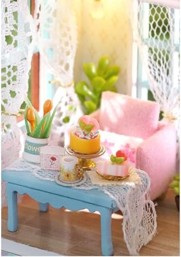 MAGQOO DIY Miniature Dollhouse Kit with Furniture 1:100 Scale Creative Room Mini Wooden Doll House Accessories DIY Miniature House Kit(Candy Cake) - Image 7