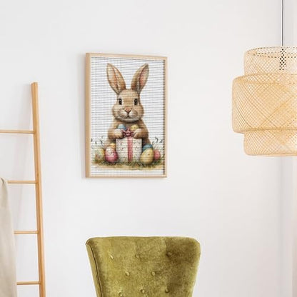 Cute Easter Bunny Diamond Drawing Art Kit for Adults Easter Egg and Gift Box DIY Diamond Art Painting for Beginners Full Drill Round Gem Art Painting for Crafts Home Wall Decor - Image 4