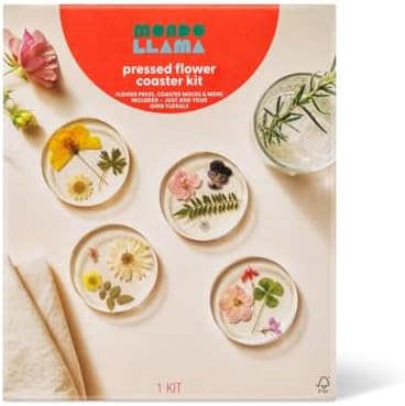 Mondoo Llama Pressed Flowers Resin Coaster DIY Art Kit – Dried Flower Resin Casting Set for Handmade Coasters & Home Decor - Image 2