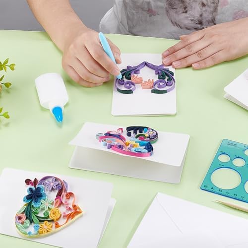 WEBEEDY 20 Sets Paper Quilling Kit for Adults Beginners DIY Heart Quilling Greeting Card Making Kit with Instruction DIY Unique Card for Valentine's Day Birthday,Holiday,New Year's Day,Thanksgiving - Image 5