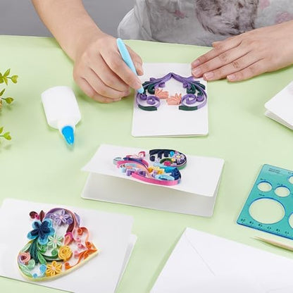 WEBEEDY 20 Sets Paper Quilling Kit for Adults Beginners DIY Heart Quilling Greeting Card Making Kit with Instruction DIY Unique Card for Valentine's Day Birthday,Holiday,New Year's Day,Thanksgiving - Image 5