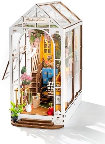 Rolife Book Nook Kit Garden House Snap-Fit 3D Wooden Puzzles for Adults by Rolife
