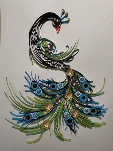 Peacock Paper Quilling Kit Paper Quilling Adult Craft Great for DIY Craft Workshop,Home Decoration, Birthday Gift,Adult Friend interaction.It's Suitable for Adult and Craftsmen.Creative Stress Reliee. - Image 5