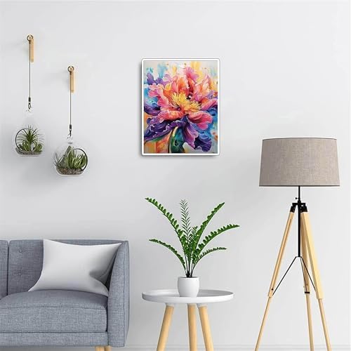 Flower Paint by Numbers Kit for Adults,Peony Adult Painting by Numbers for Beginner on Canvas,DIY Painting Kits for Home Wall Decor,Gifts (Flower4) - Image 3