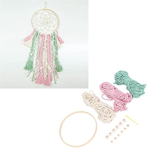 Ylwxzenith Macrame Kit Bohemian DIY Weaving Package for Adults and Women, Complete Craft Supplies with Cotton Threads Bamboo Circle Wooden Beads, to Follow Instruction Manual, Ideal - Image 4