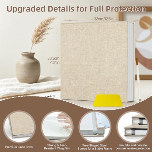 Popotop Photo Album Self Adhesive Scrapbook Album for 4x6 5x7 8x10 Pictures DIY Photo Book as Scrapbooking Supplies Kits, Birthday Gifts for Women Mom Wedding Baby Family Travel - Image 3