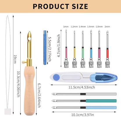 14 Pcs Punch Needle Kit with Storage Box, Adjustable Punch Needle Tool - Image 2