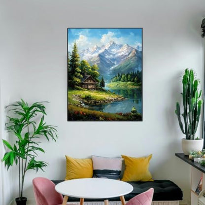 Mountain Paint By Numbers Kit For Adults Landscape Adult Paint By Number Kits Canvas Painting Kit For Beginner Adults' Paint-By-Number Kits Oil Painting Kits For Gift Home Wall Decor 16x20 Inch - Image 3