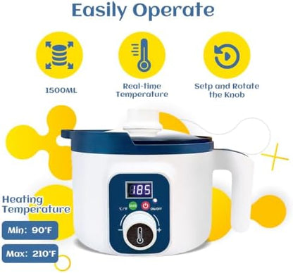 KQU Wax Melting Pot with Digital Temperature Control for Candle Making - Image 3
