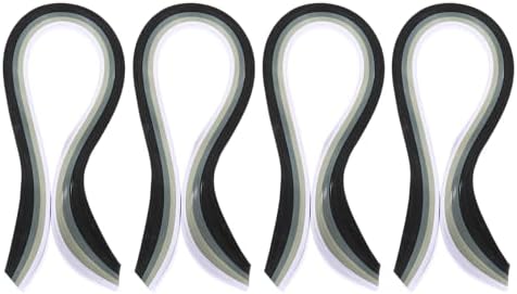 PATIKIL 390 x 7mm Rainbow Quilling Strips Paper,400 Pcs Origami Paper Quilling Strip for Art DIY Hand Craft Christmas, Gradient Gray by PATIKIL