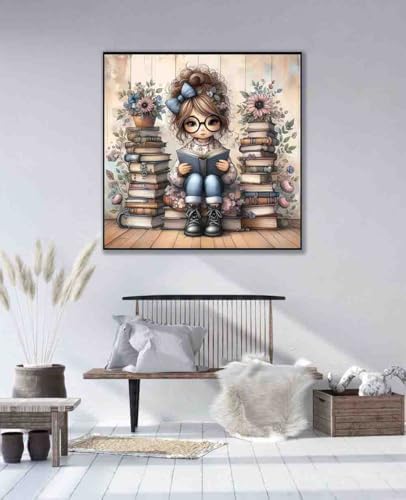 DYAIANGMU Girl Stamped Cross Stitch Kit for Adults 13.7x13.7 inches - Image 4