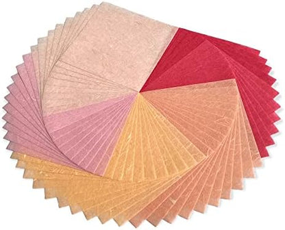Natural Fiber Mulberry Paper Sheets 6 x 6 Inches, 50 PCS Handmade Craft Paper for Origami, Scrapbooking, Card Making, DIY Decoration, Mixed Media Art (Wedding Tone,) - Image 4