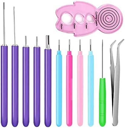Quilling Tools Set for Beginner Card Making | Hand Crafted Pen Art Tool | DIY Paper Quilling Kit for Adults | Rust-Proof Plastic Slotted Pen | Crafting - 12 Pieces - Image 4