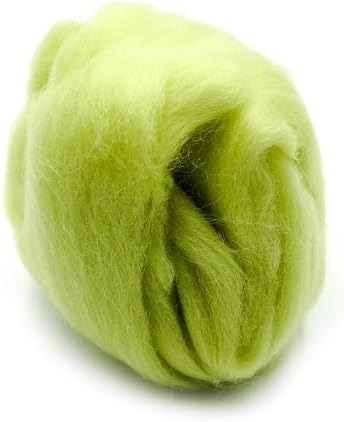 Clover Natural Wool Roving .3oz - Lime Green - Image 3