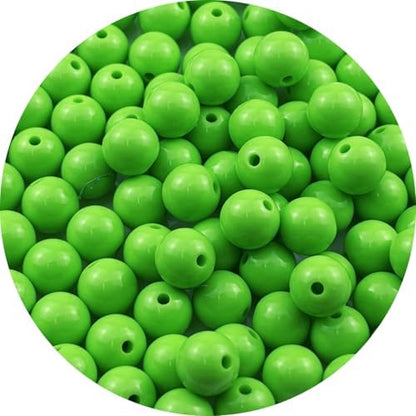 100pcs Acrylic Round Beads for Crafts 12mm Resin Candy Color Spacer Beads with Hole for Jewelry Making Sewing Crafts Decoration Necklaces Bracelets Earrings Supplies(Green) by Unknown