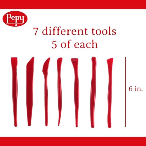 Pepy 35 PC Clay Sculpting Tools Set; 5 Each of 7 Different Shapes; Ideal for Polymer Clay, Air Dry Clay, Plastilina Modeling Clay, and Pottery Clay; Classroom Pack - Image 3