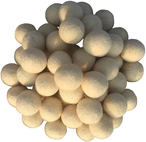 Elaine Room 2cm 20mm Wool Felt Balls Beads 100% Natural Wool Felting Woolen Felted Fabric for Home Decor Dream Catcher DIY Garland Crafts Handcrafts Project DIY (Beige 50pcs) by Elaine+Room
