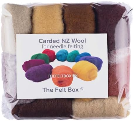 The Felt Box Needle Felting Wool Carded Batts Shade Pack 100 Grams 3.5 Oz -Brown - Image 5