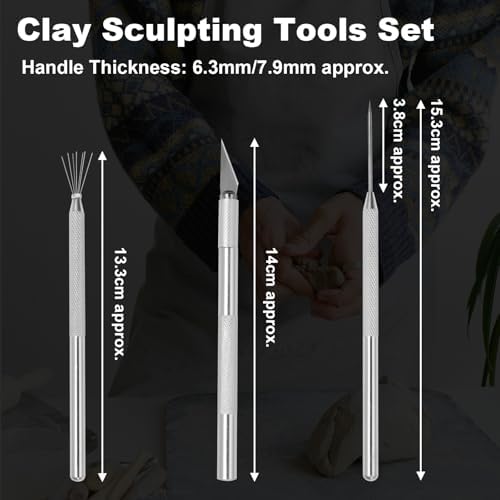 suiwotin 3pcs Precision Clay Needle Tool Set - Image 2