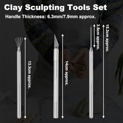 suiwotin 3pcs Precision Clay Needle Tool Set - Image 2