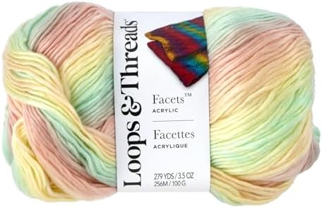 Loops & Threads Facets Yarn - Yarn for Knitting, Crochet, Weaving, and Arts & Crafts - Multi, Acrylic, 3.5 oz - Image 4