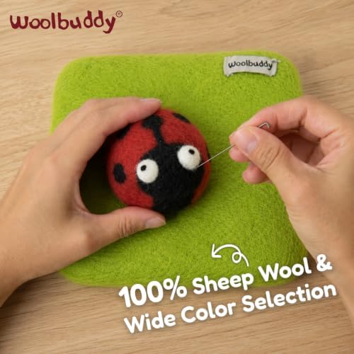 Woolbuddy Needle Felting Mat 6 x 6 x 1.5 Inch (Lime), Pure Wool Felt Pad - Image 2
