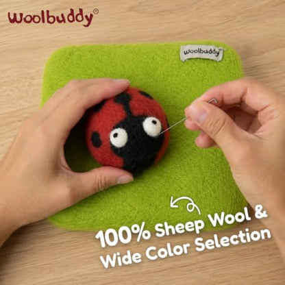 Woolbuddy Needle Felting Mat 6 x 6 x 1.5 Inch (Lime), Pure Wool Felt Pad - Image 2