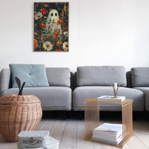 Ghost Flower Cross Stitch Kit, Stamped Embroidery 11.8x15.7 inches - Image 3