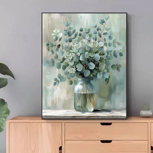 PHANTASYART Eucalyptus Flowers Paint by Numbers Kit for Adult 16x20inch - Image 2