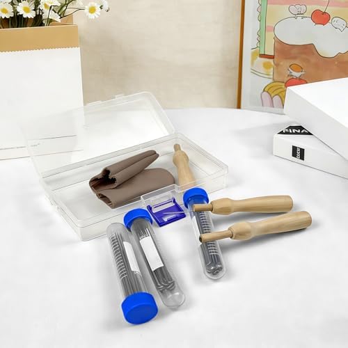 Needle Felting Kit - 60pcs Wool Felting Supplies with 3 Sizes Felting Needles 3 Wooden Handles & Fingercots Needle Felting Tools for Beginner Adults Professional DIY Felting Crafts - Image 6